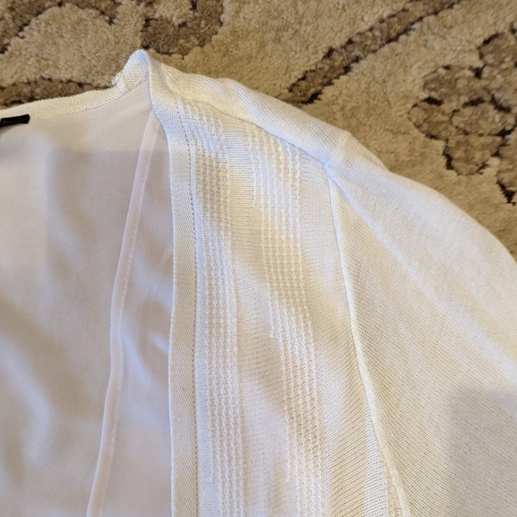Vera Wang Layered White Cardigan Large - Picture 3 of 4